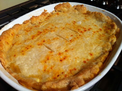 The whole pot pie. In class, we'll probably make individual-sized ones. Equally delicious. 